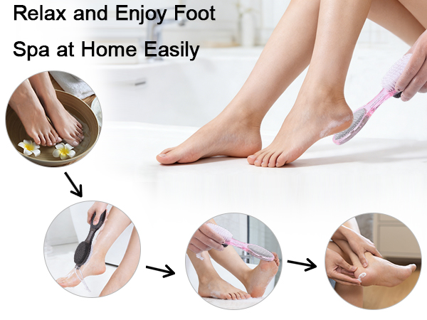 Foot Brush and Pumice Stone for Feet, 4-in-1