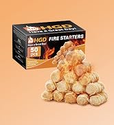 HGD Fire Starter, Natural Charcoal Starters, Indoor Outdoor Use, Weather-Resistant, 50 PCS