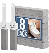 Navona 8 Pack Toilet Cleaning Pumice Stones with 2 Long Handles | Replaceable Stones Remove Limes...