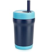 Zukro Kids Stainless Steel Tumbler with Flexible Straw 12 oz, Spill Proof See Through Tritan Lid,...