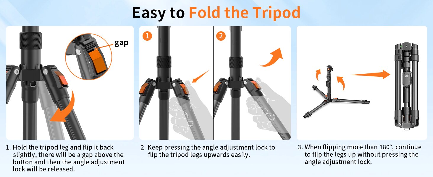 Easy to Fold the Tripod