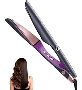 LANDOT 2-in-1 Hair Straightener Curling Iron - Twist Floating Plates for Curl & Straight, Anti-Fr...