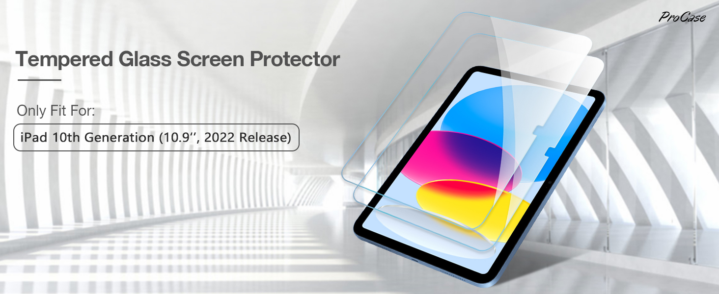 2 Pack iPad 10.9 10th Generation 2022 Screen Protector