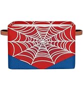 Ackutea Nursery Decor Storage Bins - Red Spider Web Large Collapsible Rectangle Shelf Closet Orga...