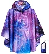 SaphiRose Lightweight Kids Rain Poncho Jacket Waterproof Outwear Rain Coat