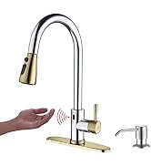 Touchless Kitchen Faucet with Pull Down Sprayer, Motion Sensor Kitchen Faucet with Soap Dispenser...