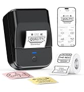 TYPONOS PM240 Label Maker Machine with Tape, Label Printer Black, Set 1 | 2'' Bluetooth Thermal S...