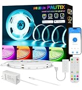 PAUTIX RGB COB LED Strip Light 32.8ft/10m,UL Listed 840LEDs/m 24V Multicolor Flexible Tape Light,...