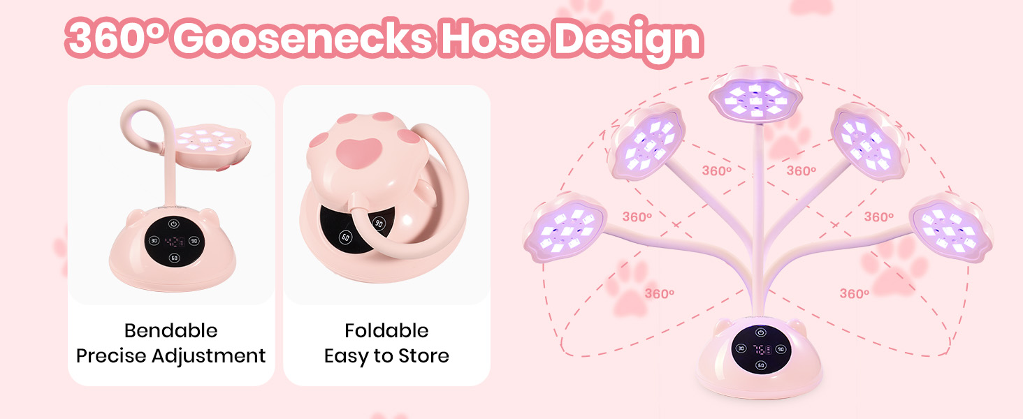 Beetles Gooseneck UV Nail Lamp - Meowgic MilkKitty Mini LED Nail Light