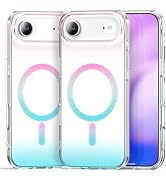 TOPAUX for iPhone Bling Case for MagSafe Glitter Iridescent Translucent Slim Cover Sparkly Magnet...