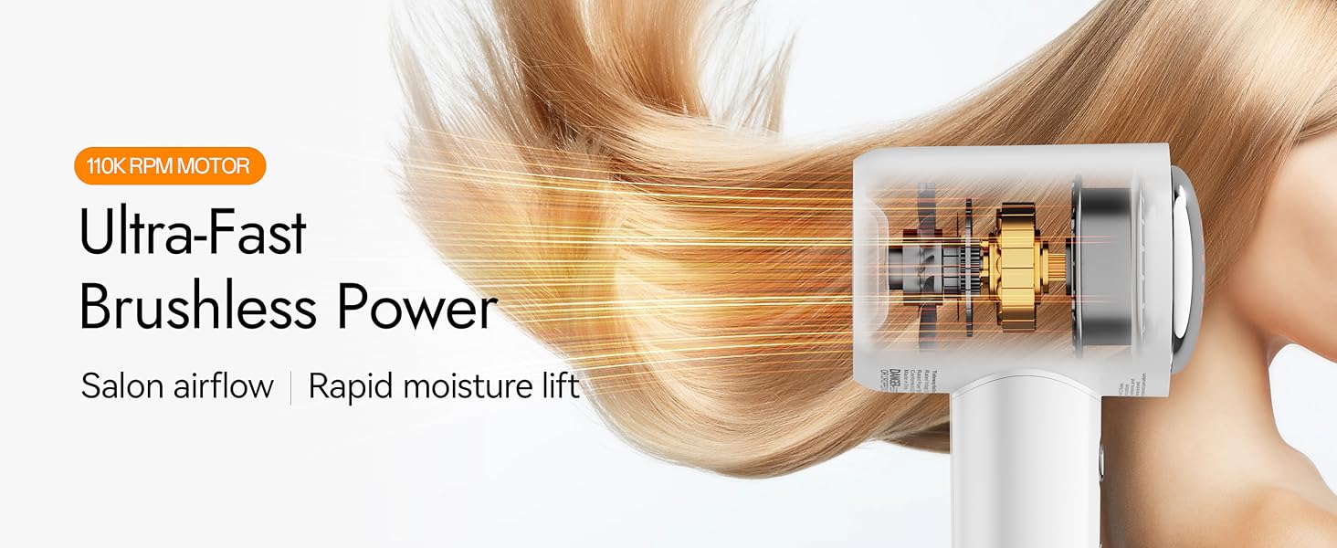 110,000 RPM brushless motor exploded view with airflow