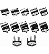 12 Pack Professional Hair Clipper Guards Cutting Guides, Coded Cutting Guides 1/16” to 1in” Compa...