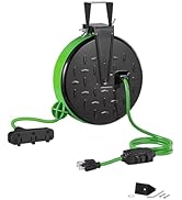 WILAWELS 30 Ft Retractable Extension Cord Reel J30CR06