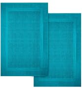 Infinitee Xclusives Premium Cotton Bath Mats for Bathroom – Pack of 2 | 34x22 Inches | Ultra Soft...