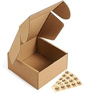 Eupako Small Shipping Boxes 4x4x2 Inches - 50 Pack Brown Corrugated Cardboard boxes for Packaging...
