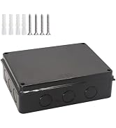 Outdoor Waterproof Box,Junction Box Reserved Holes IP65 ABS Plastic Electrical Boxes Power Cord E...