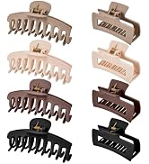 Mia Klein 8 Pcs Claw Clips Pack, 4.3 Inches/ 3.5 Inches Non-slip Matte Hair Clips for Women Thick...