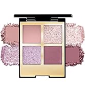 Eyeshadow Quad Makeup Palette – 4 Shades of Nude, Pink, Purple, Champagne Gold Tones, Blendable M...