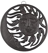 GASARÉ, Cast Iron Trivet for Hot Dishes, Pots, and Pans, Metal Trivet, Sun & Moon Design, Rubber ...