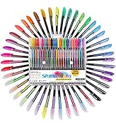 Sayeec Super 48 Packs Color Gel Ink Pens Set for Adult Colouring Books, Draw,and Write, 1.0mm Tip...