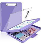 Meiikun Clipboard with Storage, Clip Boards 8.5x11 with Dual Storage, Plastic Clipboards Clear Vi...