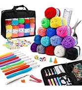 20x51g Large Acrylic Yarn Skeins, 2080 Yards Assorted Yarn for Knitting and Crochet, 73PCS Croche...