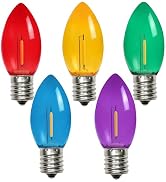 KGC C9 LED Replacement Christmas Lights Bulbs-0.6W Equivalent to 7W, C9 Shatterproof & Waterproof...