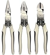 BOOSDEN 3 Pcs Multi Tool Pliers, Linesman Pliers, Diagonal Cutters Wire Cutters, Needle Nose Plie...