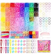 Rubber Bands for Hair, 46 Colors Baby Hair Ties, 2100pcs Colorful Hair Accessories for Girls, Fun...