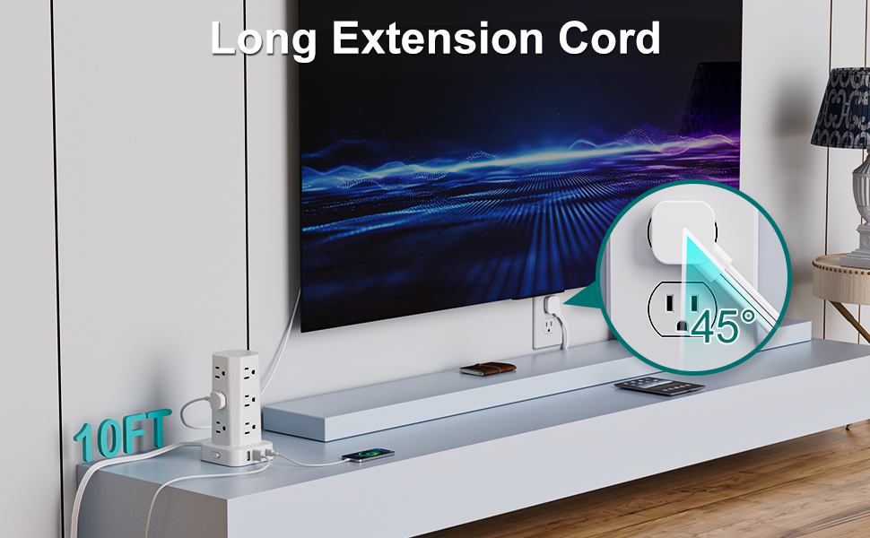 10 FT Long extension cord