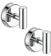 disbam Suction Cup Hooks, Removable Shower Hooks, Chrome, 2-Pack | No Wall Damage | Strong Hold o...