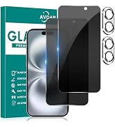 AVOAR 2+2 Pack Privacy Screen Protector for iPhone 16 Plus, 6.7 Inch | With Camera Lens Protector...