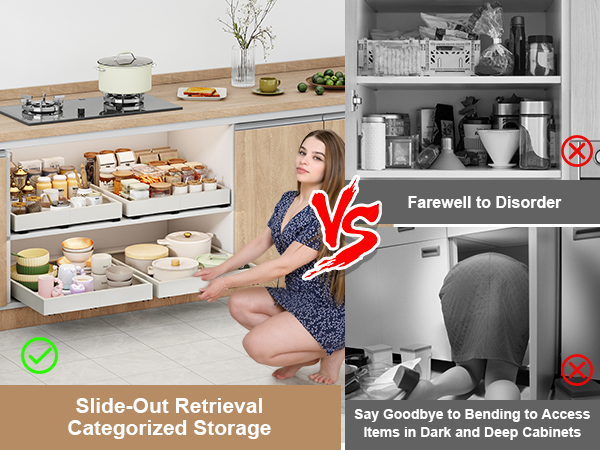 slider-out retrieval categorized storage