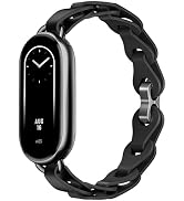 PINHEN Silicone Strap Compatible with Xiaomi Smart Mi Band 8 - Ring Buckle Adjustable Watch Brace...