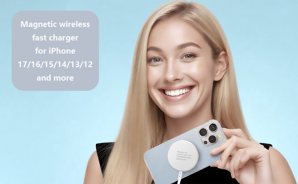 Magnetic wireless fast charger for iPhone 17 16 15 14 13 12 AirPods
