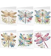 Tontut 6pcs 5D DIY Diamond Painting Kit Greeting Card,Diamond Handmade Greeting Card with Envelop...