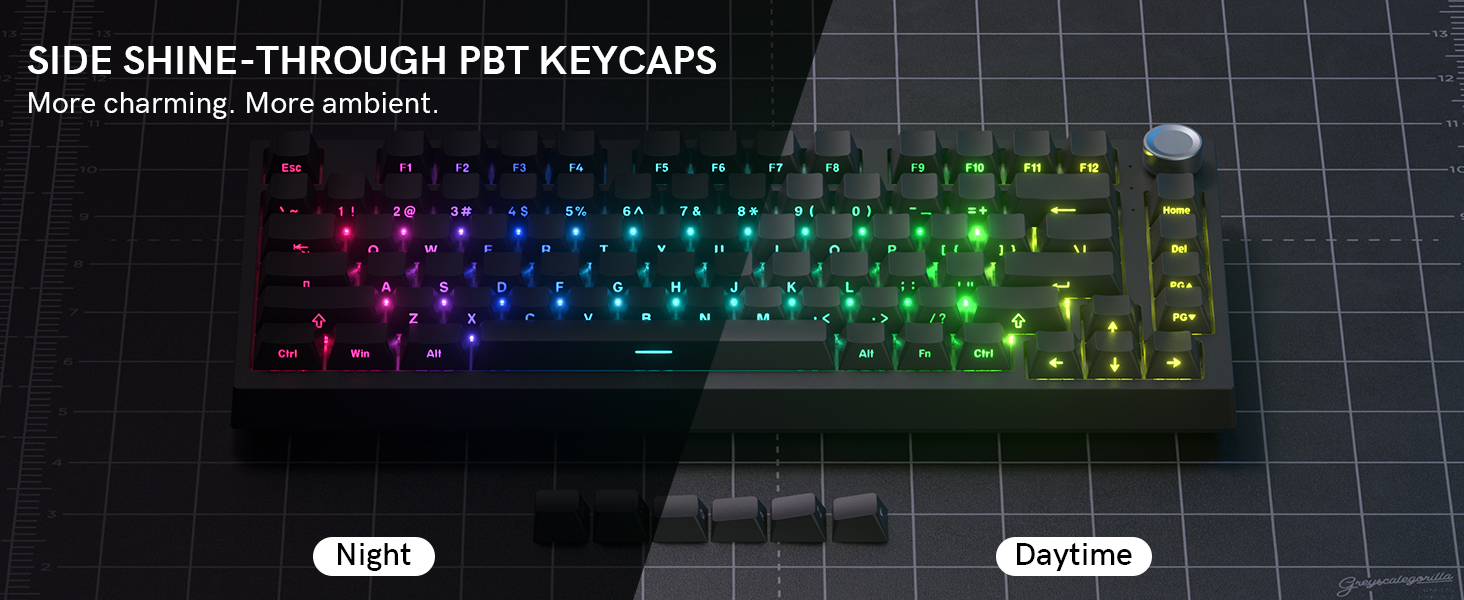 SIDE SHINE-THROUGH PBT KEYCAPS