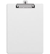 Piasoenc Wood Clipboards, Recycled Hardboard ClipBoards, White Clipboard for Office, School, Teac...
