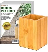 Performore 1 Pack of Bamboo Pen Holder, Wooden Pencil Holder Desk Organizer, Multi Purpose Wooden...
