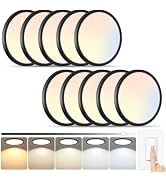 Brightever 10 Packs LED Flush Mount Ceiling Light Fixture Black 12 Inch | 24W 3200LM 0.63" Ultra-...