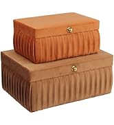 HofferRuffer Velvet Decorative Boxes, Jewelry Boxes Storage Accessory Organizer Boxes with Elegan...