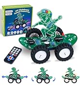 MiOYOOW DIY 360° Rotating RC Car Kit, 5 Speed Rechargeable Remote Control Soldering Practice Kit,...