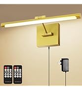 NEWREACH 16.53" Plug in Picture Light with 2 Remote Control, 12W Dimmmable LED Art Light with 10F...