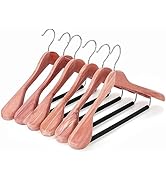 TOPIA HANGER Unfinished American Red Cedar Wood Coat Suit Hangers, Luxury Wooden Jacket Clothes H...