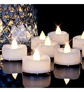 merrynights Flameless Candles, 12Pack Timer Fake Candle, LED Tea Light Candles, Battery Operated ...