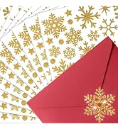 Christmas Envelope Seal Snowflake Sticker Glitter Xmas Winter Label Snowflake Dot Stickers Decals...