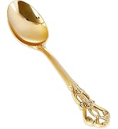 Joyido 30PCS Gold Plastic Spoons - Gold Soup Spoons Disposable - 8.1 Inch Heavy Duty Plastic Silv...
