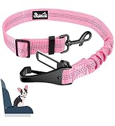 SlowTon Dog Seat Belt, Adjustable Dog Safety Belt Leash, 2 in 1 Latch Bar Attachment Dog Car Seat...