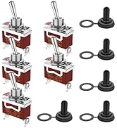 MecRecare Toggle Switch ON-Off Waterproof 2 Way 30A 12VDC/15A 250VAC 2 Position 120V SPST with Bo...