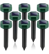 2026 Upgraded Mole Repellent Solar Powered, 8 Pack Ultrasonic Gopher Repellent Outdoor for Yard, ...